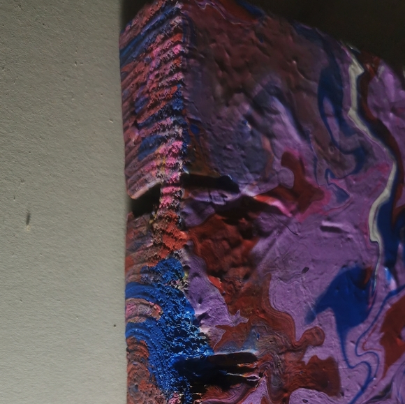 Wood Abstract Painting Blooming Sunset colors - Picture 8 of 10